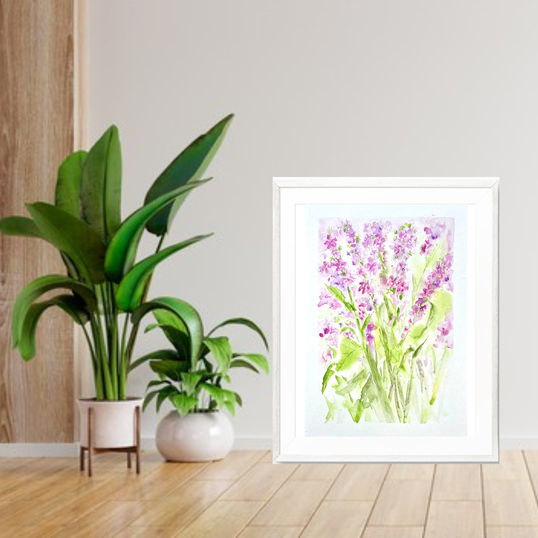 (original) Floral Watercolour Painting | Flower Wall Decor, 'Flowers in the Wild' by Rebecca Cch.