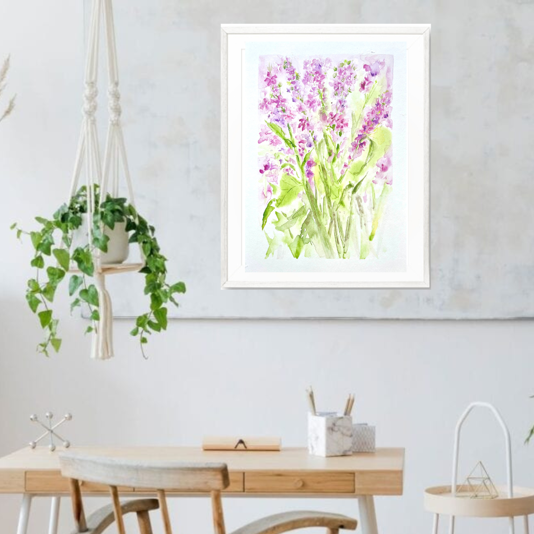 (original) Floral Watercolour Painting | Flower Wall Decor, 'Flowers in the Wild' by Rebecca Cch.