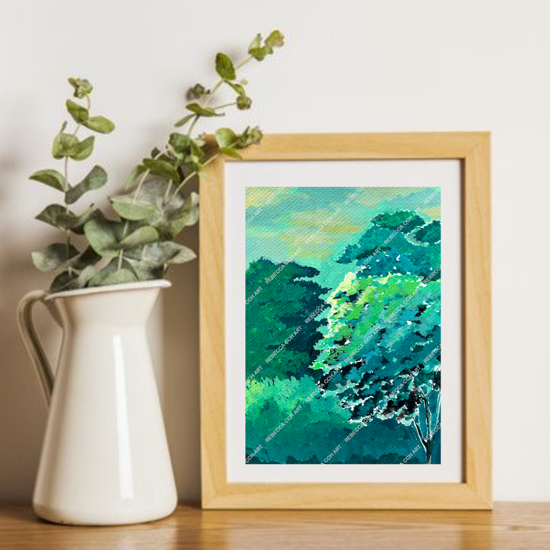 Watercolour Landscape Countryside painting "Lush" Art print