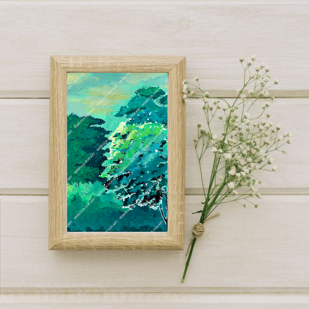 Watercolour Landscape Countryside painting "Lush" Art print