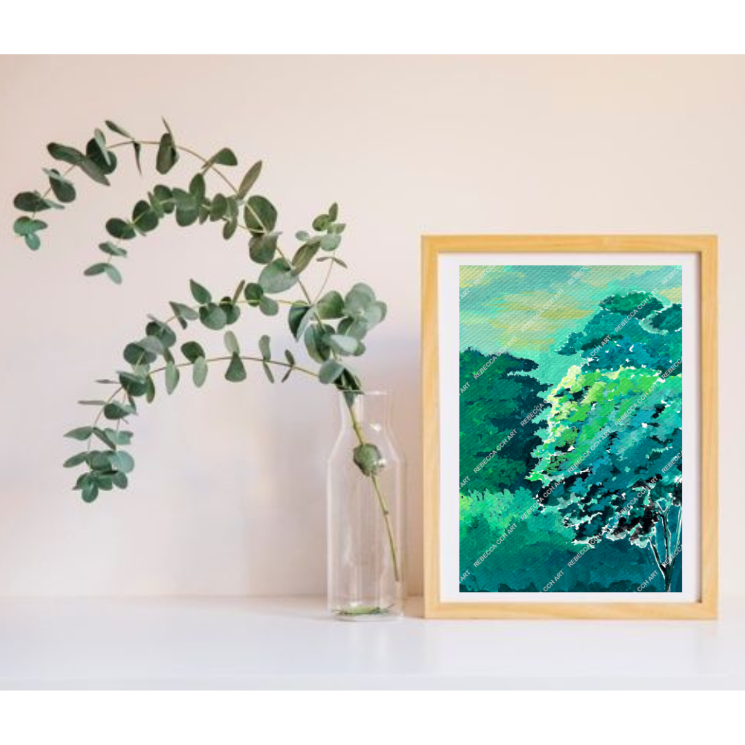 Watercolour Landscape Countryside painting "Lush" Art print