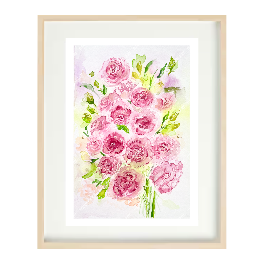 Floral painting art print "Eustoma Bouquet"