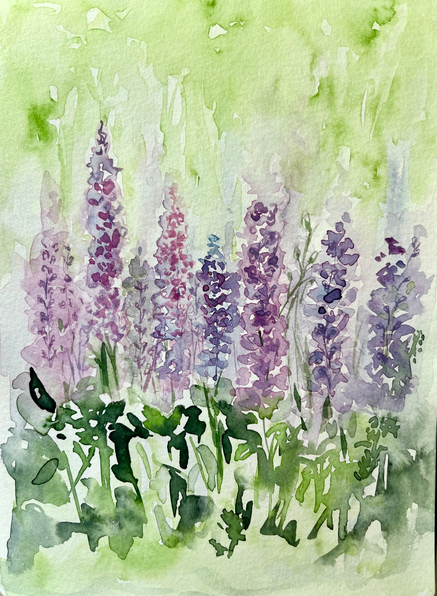 Lavender Watercolour Painting | Lavender floral fauna Art,  'Lilac Lavender' by Rebecca Cch.